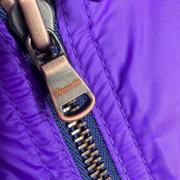 FACONNABLE Women's Size Medium Purple Jacket Lined Pattern Zip Up Button - Picture 6 of 14